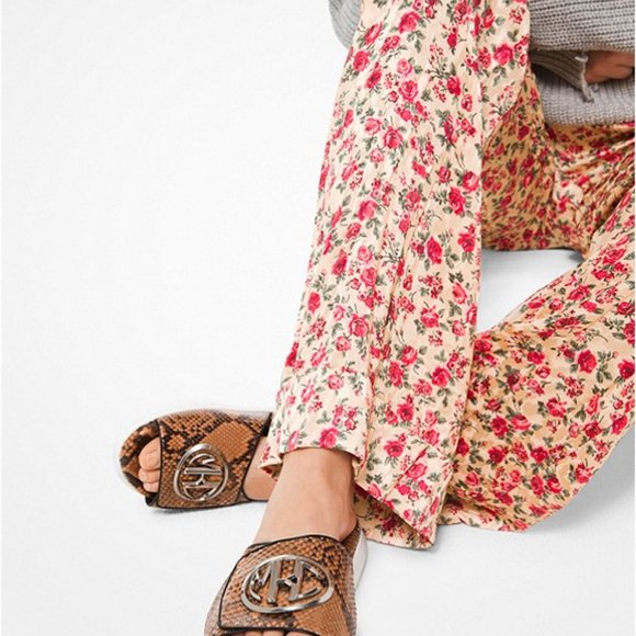 Michael Kors Jennifer Python Leather Slide Sandal - Picture 4 of 7